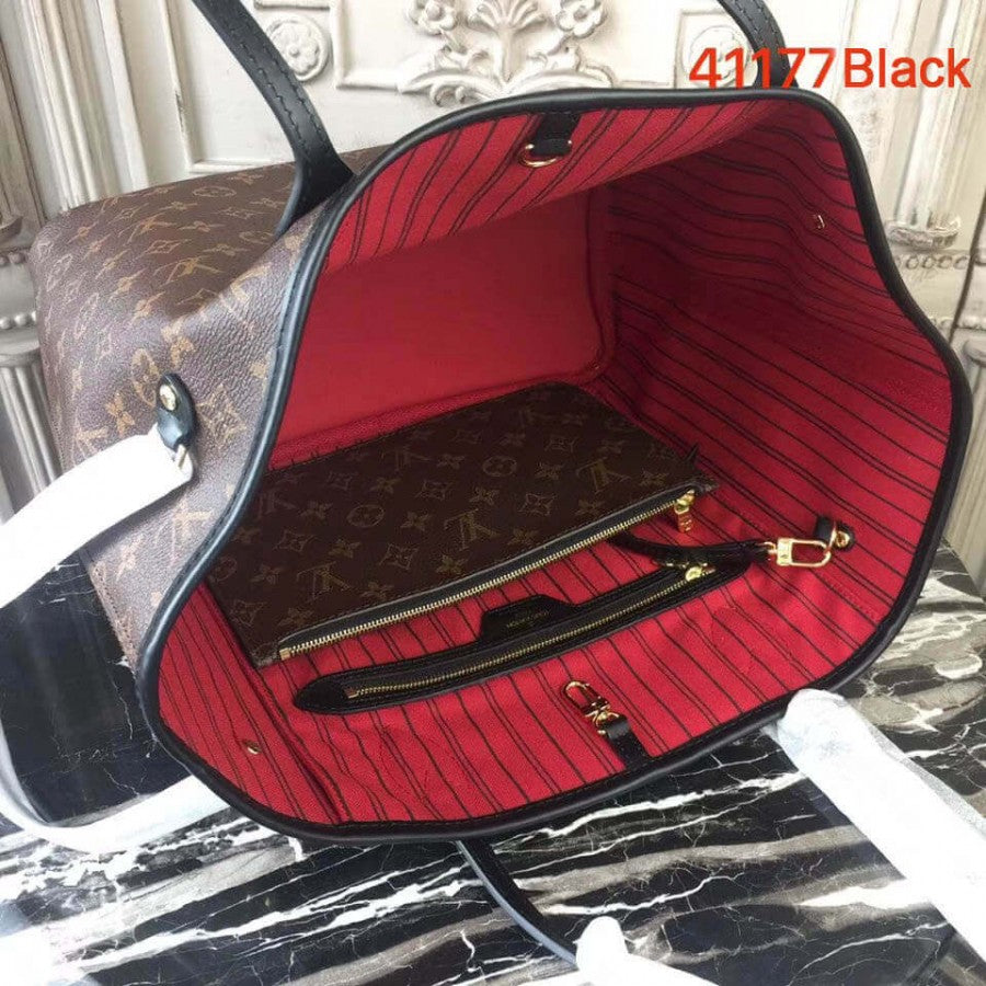 AlohaPlaza™ Monogram Canvas Neverfull MM M41177 Black/Red