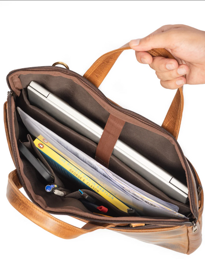 AlohaPlaza™ Harbor Laptop Briefcase - Tan