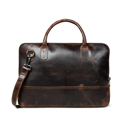 AlohaPlaza™ Modernist Leather Laptop Bag-Dark Brown
