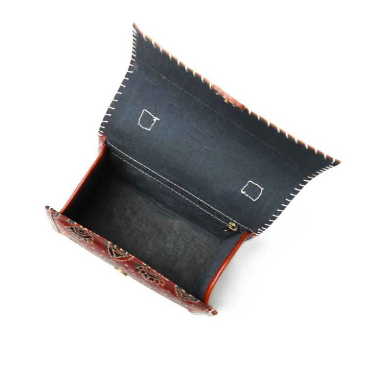 AlohaPlaza™ Maroon Mystique Ajrakh Satchel Purse