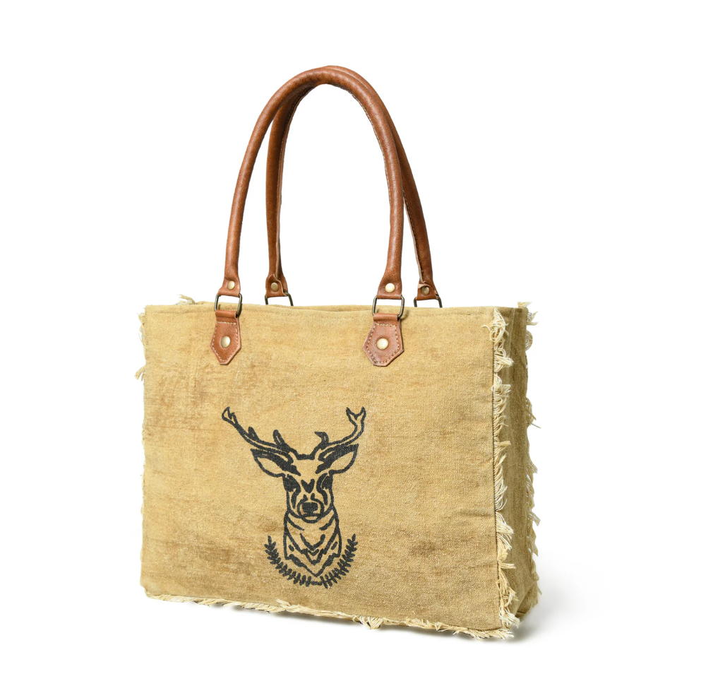 AlohaPlaza™ Nordic Charm Canvas Shoulder Tote Bag