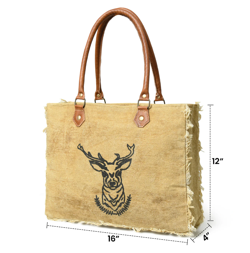 AlohaPlaza™ Nordic Charm Canvas Shoulder Tote Bag
