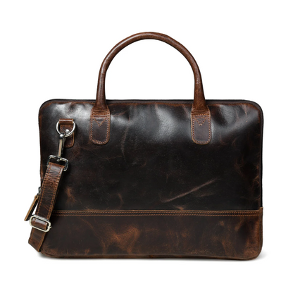AlohaPlaza™ Modernist Leather Laptop Bag-Dark Brown