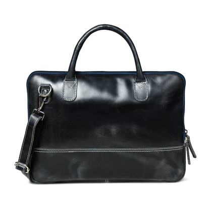 AlohaPlaza™ Modernist Leather Laptop Bag - Dark Blue