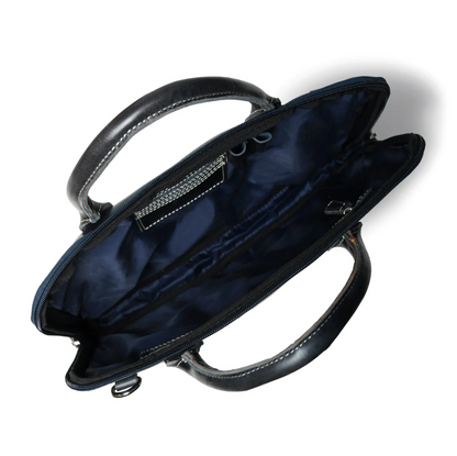 AlohaPlaza™ Modernist Leather Laptop Bag - Dark Blue