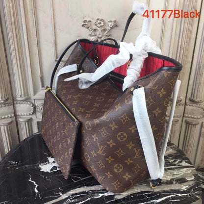 AlohaPlaza™ Monogram Canvas Neverfull MM M41177 Black/Red