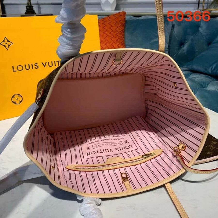 AlohaPlaza™ Monogram Canvas Neverfull MM M50366 Pink