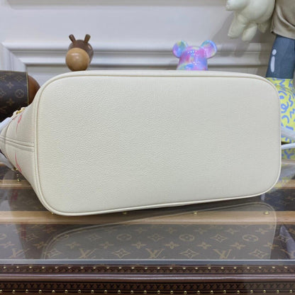 AlohaPlaza™ Monogram Empreinte Leather Neverfull MM M21579 Creme/Pink