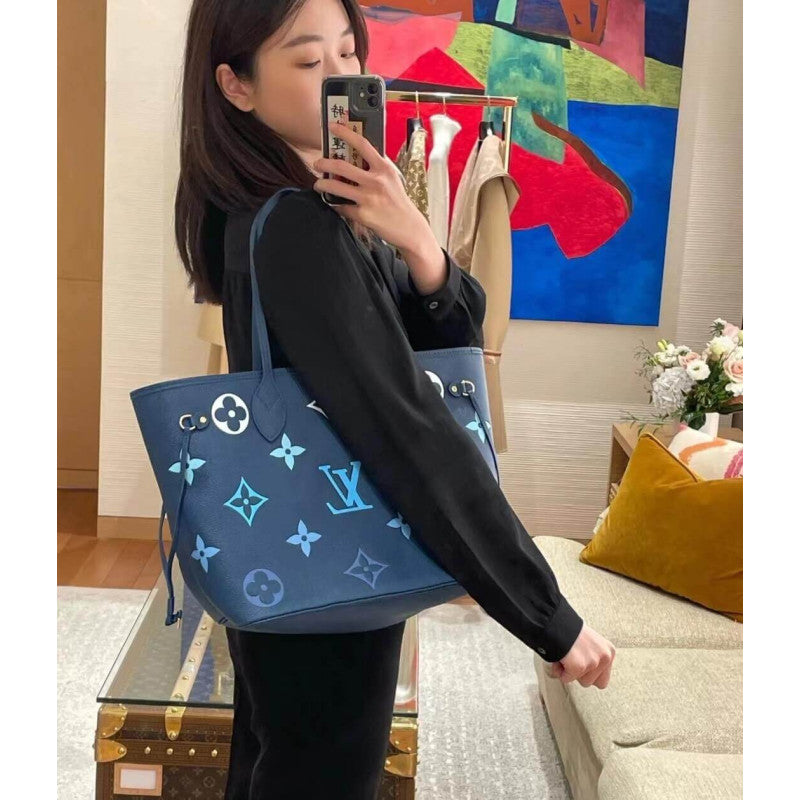 AlohaPlaza™ Monogram Empreinte Neverfull MM M46514 Blue